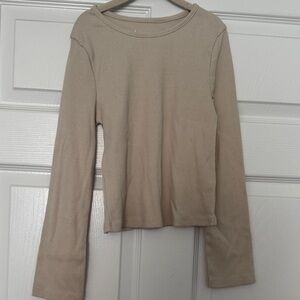 btween Beige Long Sleeve Tee